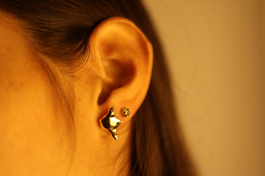 Aretes de mantarraya bañados en oro 24K