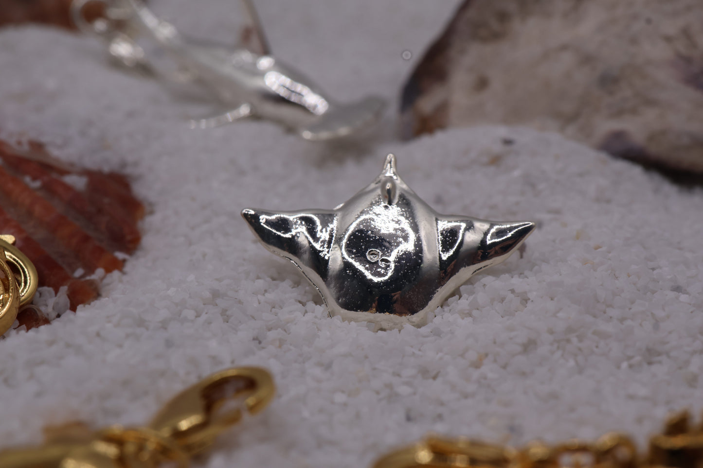 Aretes mantarraya en baño de oro o plata