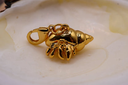 Charm cangrejo ermitaño baño de oro o plata