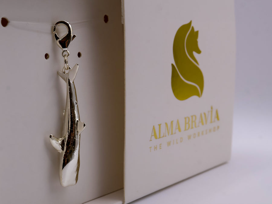 Charm Tiburon Ballena en baño de plata
