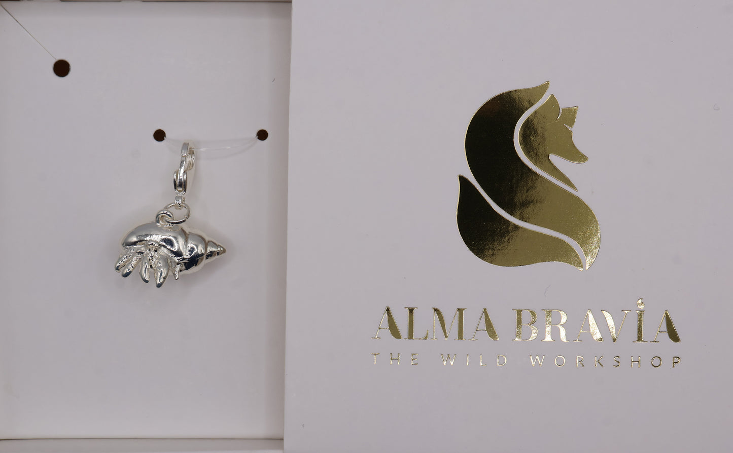 Charm cangrejo ermitaño baño de oro o plata