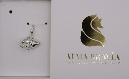 Charm cangrejo ermitaño baño de oro o plata