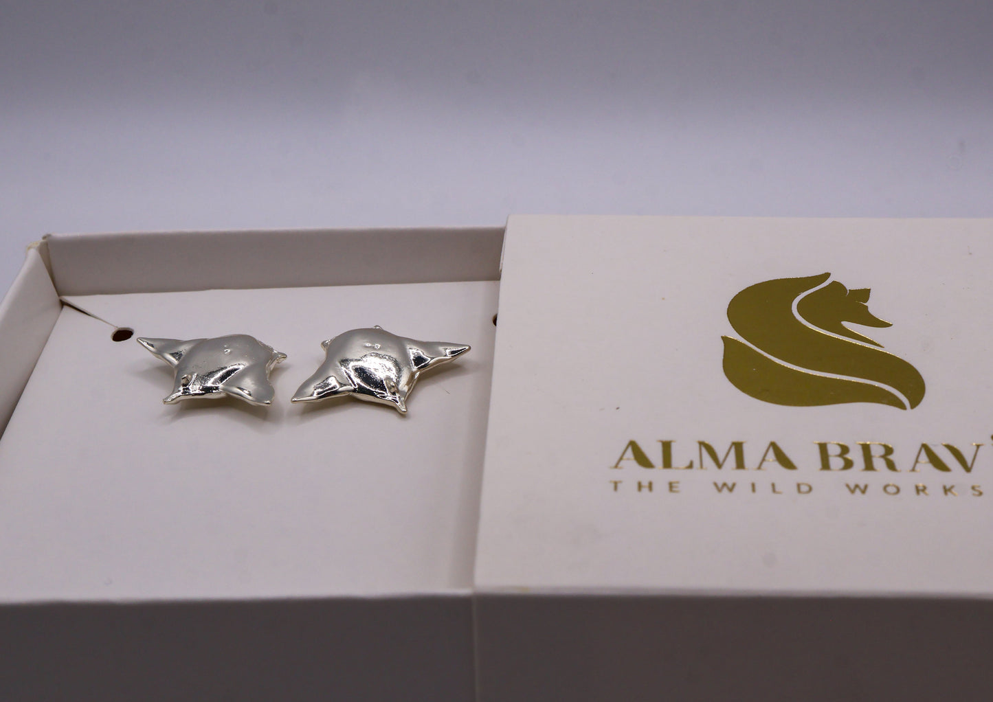 Aretes mantarraya en baño de oro o plata