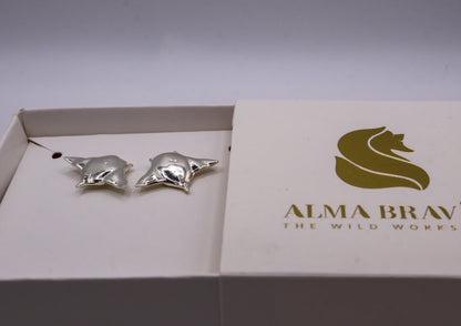 Aretes mantarraya en baño de oro o plata