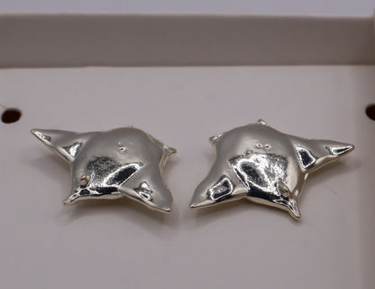 Aretes mantarraya en baño de oro o plata