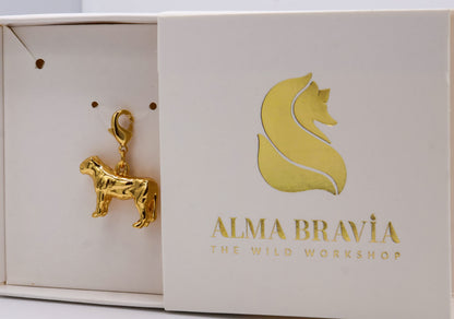 Charm leona baño de oro o plata