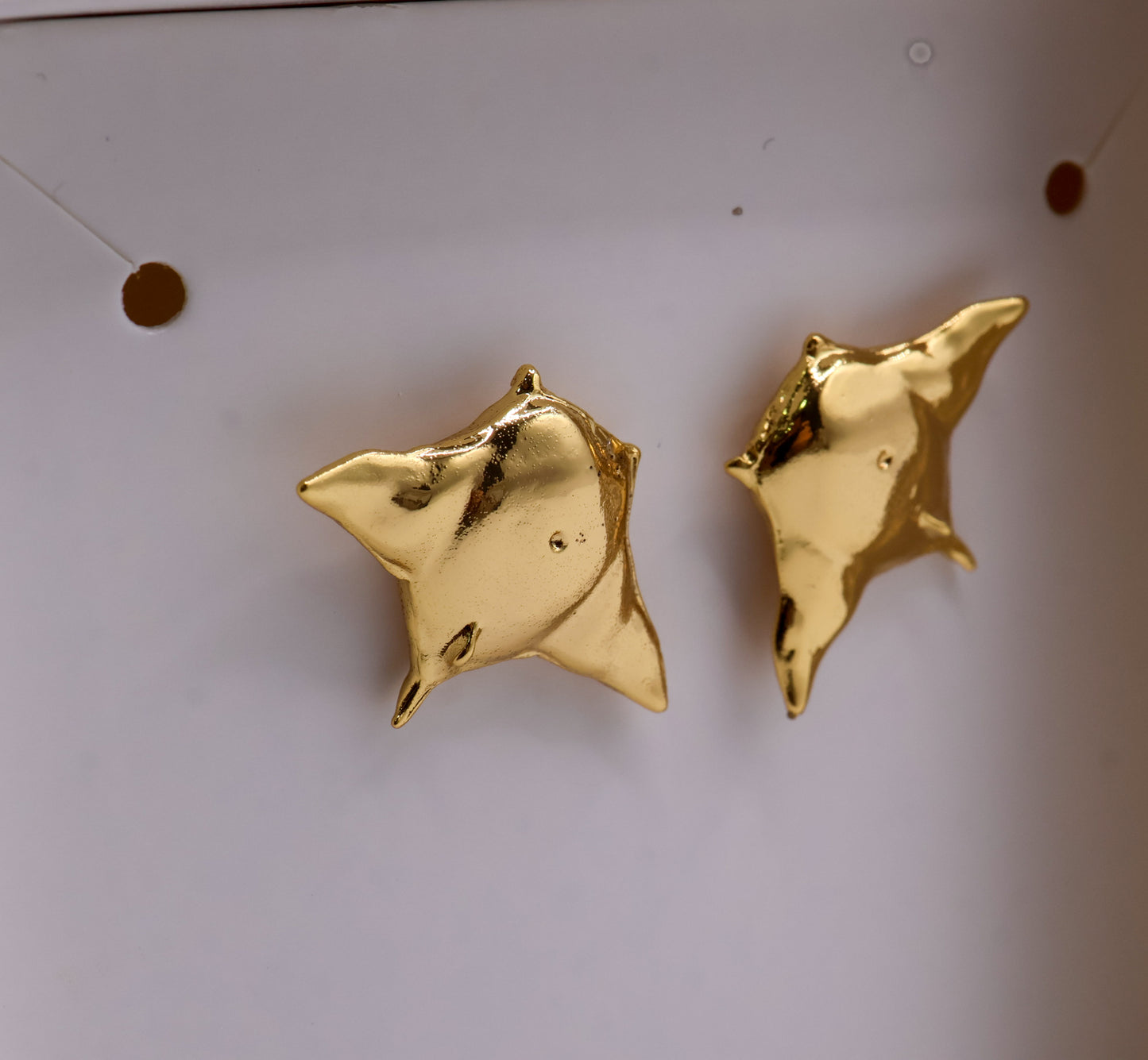 Aretes mantarraya en baño de oro o plata
