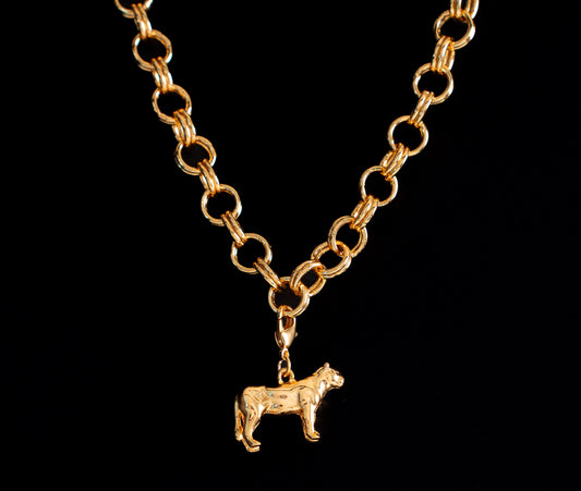 Charm leona baño de oro o plata