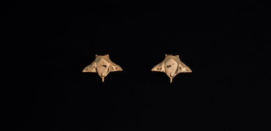 Aretes mantarraya en baño de oro o plata