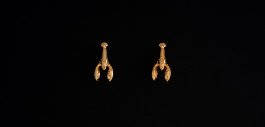 Aretes langosta en baño de oro o plata