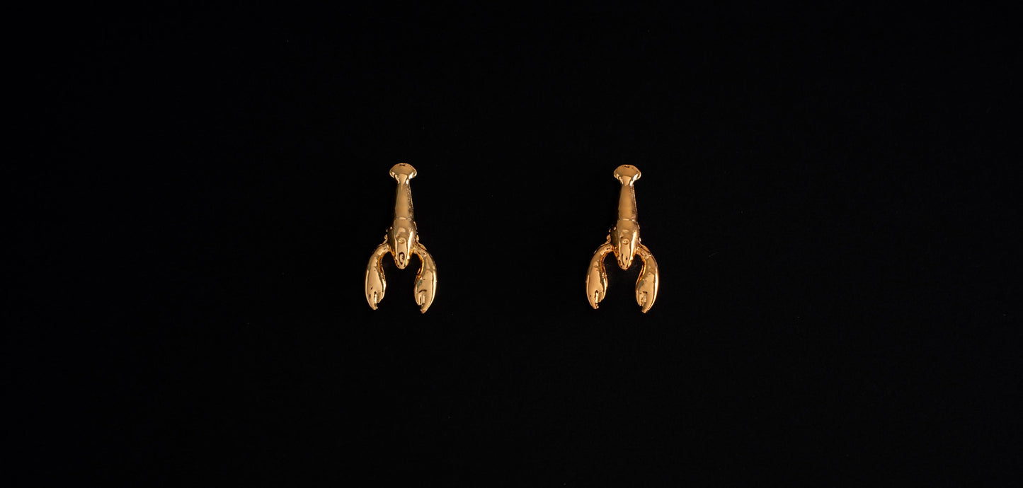 Aretes langosta en baño de oro o plataALMA BRAVIA Joyería Colombia