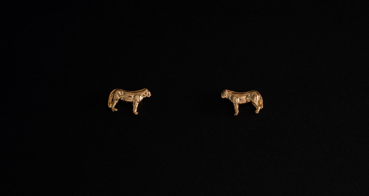 Aretes leona con baño en oro o plataALMA BRAVIA Joyería Colombia
