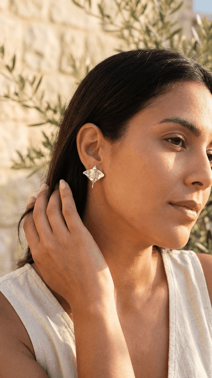 Aretes Stingray en baño de oro o plataALMA BRAVIA Joyería Colombia
