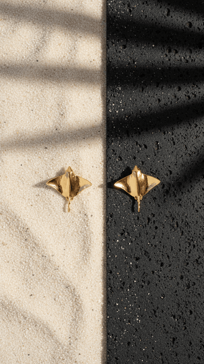 Aretes Stingray en baño de oro o plataALMA BRAVIA Joyería Colombia