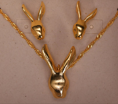 Set Wild Rabbit Collar + aretas