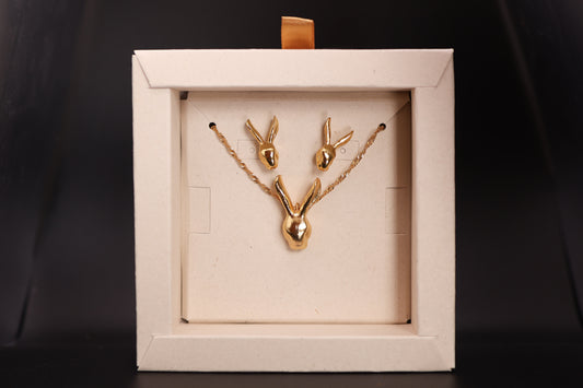 Set Wild Rabbit Collar + aretas